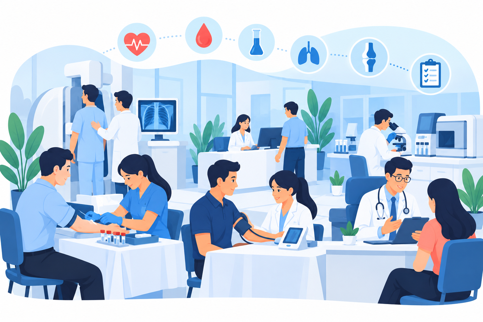 Diagnostic imaging during a health check-up