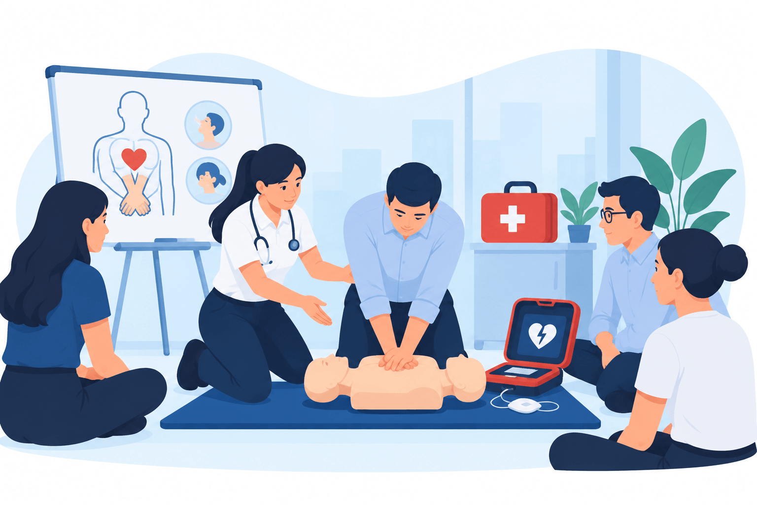 CPR being performed during an emergency